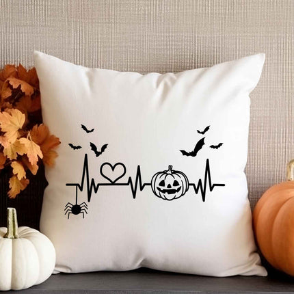 SEO. Bedrucktes Kissen mit Motiv Pumpkin Heartbeat - ohne Füllung Linkreich
