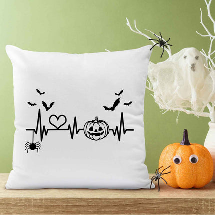 SEO. Bedrucktes Kissen mit Motiv Pumpkin Heartbeat - ohne Füllung Linkreich