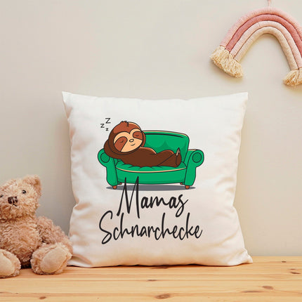 SEO. Bedrucktes Kissen mit Motiv Schnarchecke - Mama Linkreich