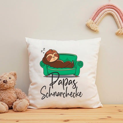 SEO. Bedrucktes Kissen mit Motiv Schnarchecke - Papa Linkreich