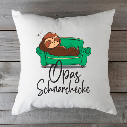 SEO. Bedrucktes Kissen mit Motiv Schnarchecke - Opa Linkreich