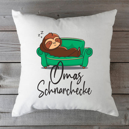 SEO. Bedrucktes Kissen mit Motiv Schnarchecke - Oma Linkreich