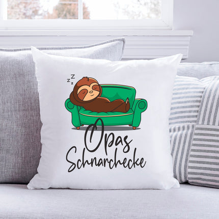 SEO. Bedrucktes Kissen mit Motiv Schnarchecke - Opa Linkreich