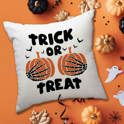 SEO. Bedrucktes Kissen mit Motiv Trick or Treat Skelett - ohne Füllung Linkreich