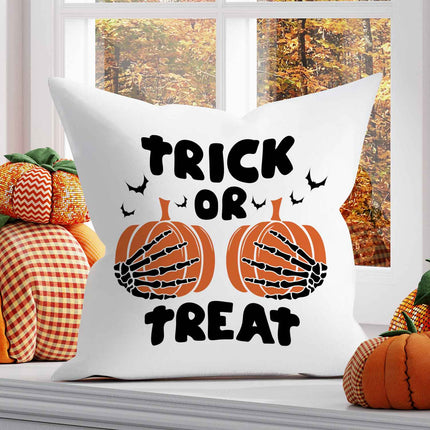 SEO. Bedrucktes Kissen mit Motiv Trick or Treat Skelett - ohne Füllung Linkreich