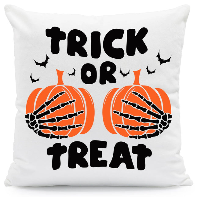 SEO. Bedrucktes Kissen mit Motiv Trick or Treat Skelett - ohne Füllung Linkreich