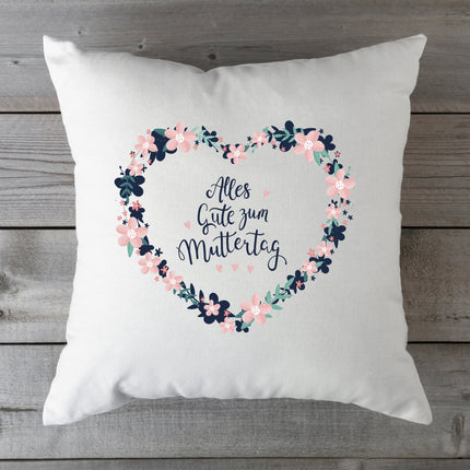 SEO. Bedrucktes Kissen mit Spruch Alles Gute zum Muttertag - mit Füllung Linkreich