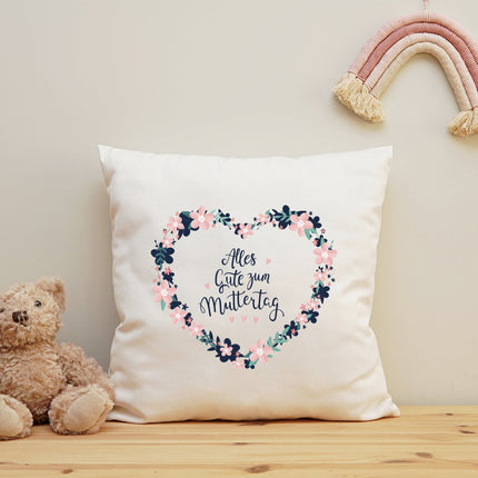 SEO. Bedrucktes Kissen mit Spruch Alles Gute zum Muttertag - mit Füllung Linkreich