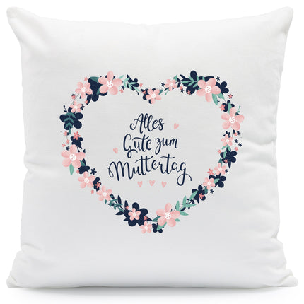 SEO. Bedrucktes Kissen mit Spruch Alles Gute zum Muttertag - mit Füllung Linkreich
