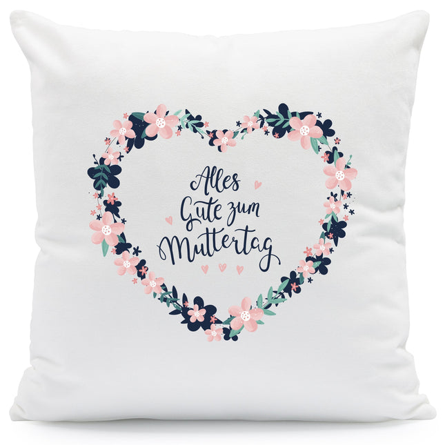 SEO. Bedrucktes Kissen mit Spruch Alles Gute zum Muttertag - mit Füllung Linkreich