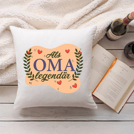 SEO. Bedrucktes Kissen mit Spruch Als Oma Legendär - ohne Füllung Linkreich