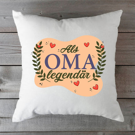 SEO. Bedrucktes Kissen mit Spruch Als Oma Legendär - ohne Füllung Linkreich