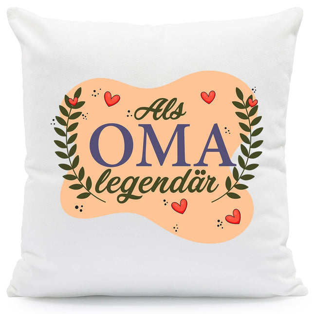 SEO. Bedrucktes Kissen mit Spruch Als Oma Legendär - ohne Füllung Linkreich