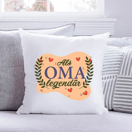 SEO. Bedrucktes Kissen mit Spruch Als Oma Legendär - ohne Füllung Linkreich