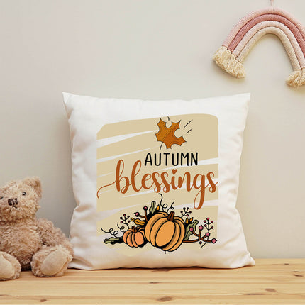 SEO. Bedrucktes Kissen mit Spruch Autumn blessings - ohne Füllung Linkreich