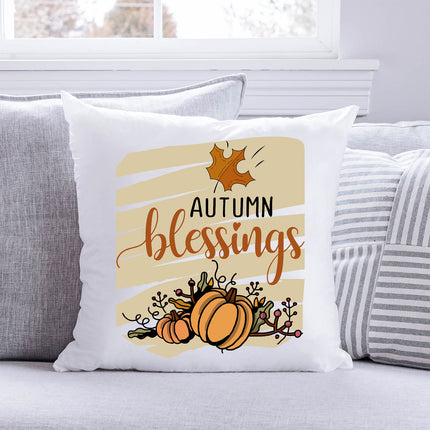 SEO. Bedrucktes Kissen mit Spruch Autumn blessings - ohne Füllung Linkreich
