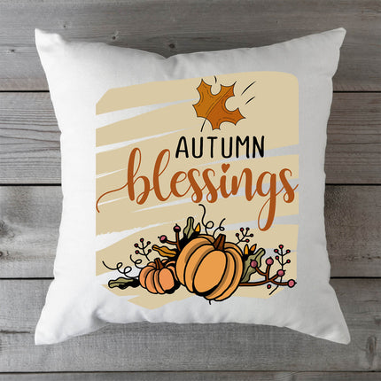 SEO. Bedrucktes Kissen mit Spruch Autumn blessings - ohne Füllung Linkreich