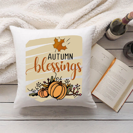 SEO. Bedrucktes Kissen mit Spruch Autumn blessings - ohne Füllung Linkreich