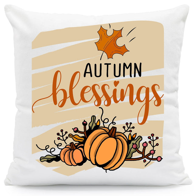 SEO. Bedrucktes Kissen mit Spruch Autumn blessings - ohne Füllung Linkreich