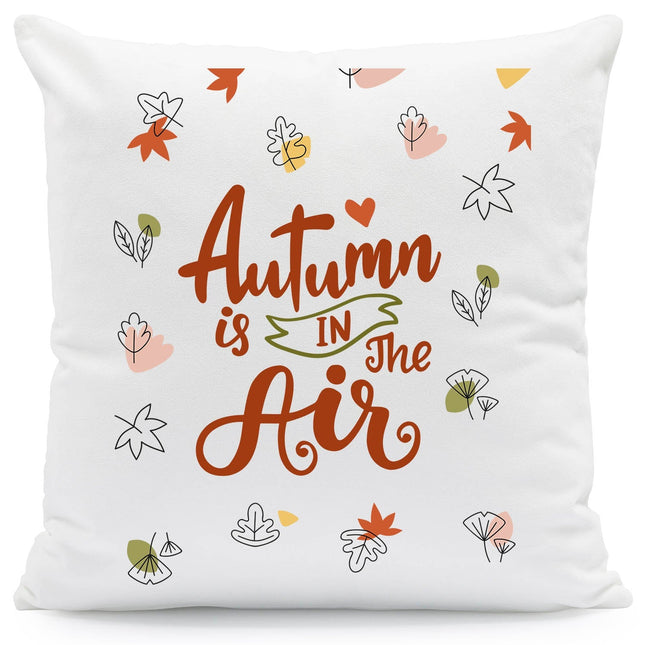 SEO. Bedrucktes Kissen mit Spruch Autumn is in the air - ohne Füllung Linkreich