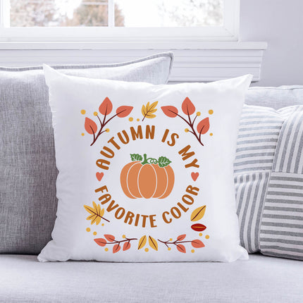 SEO. Bedrucktes Kissen mit Spruch Autumn is my favorite color - ohne Füllung Linkreich