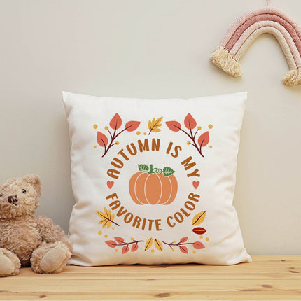 SEO. Bedrucktes Kissen mit Spruch Autumn is my favorite color - ohne Füllung Linkreich