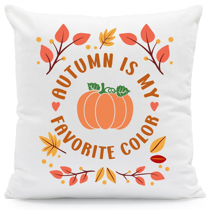 SEO. Bedrucktes Kissen mit Spruch Autumn is my favorite color - ohne Füllung Linkreich