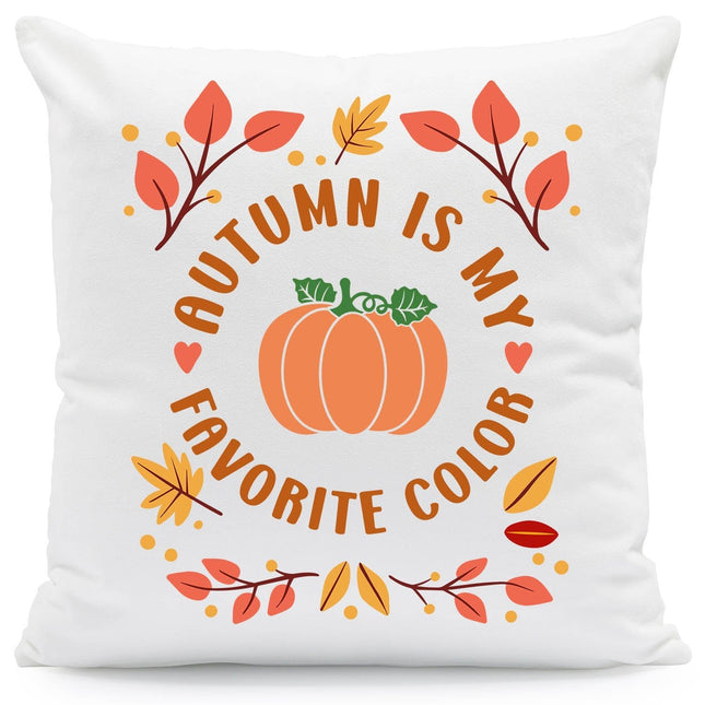 SEO. Bedrucktes Kissen mit Spruch Autumn is my favorite color - ohne Füllung Linkreich
