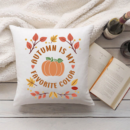 SEO. Bedrucktes Kissen mit Spruch Autumn is my favorite color - ohne Füllung Linkreich