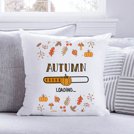 SEO. Bedrucktes Kissen mit Spruch Autumn loading - ohne Füllung Linkreich
