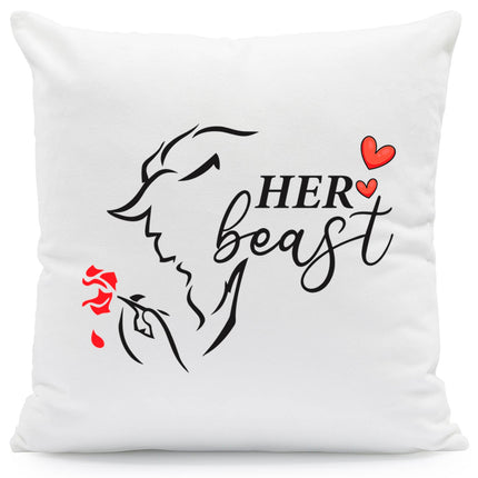 SEO. Bedrucktes Kissen mit Spruch Beauty & Beast im Set - Linkreich