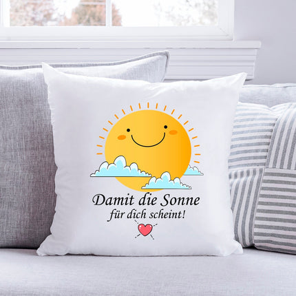 SEO. Bedrucktes Kissen mit Spruch Damit die Sonne für dich scheint - ohne Füllung Linkreich