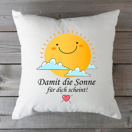 SEO. Bedrucktes Kissen mit Spruch Damit die Sonne für dich scheint - ohne Füllung Linkreich