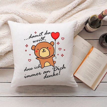 SEO. Bedrucktes Kissen mit Spruch Damit du weißt, dass ich immer an Dich denke - ohne Füllung Linkreich