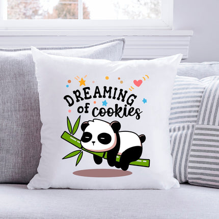SEO. Bedrucktes Kissen mit Spruch Dreaming of Cookies - ohne Füllung Linkreich