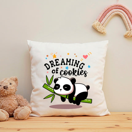 SEO. Bedrucktes Kissen mit Spruch Dreaming of Cookies - ohne Füllung Linkreich