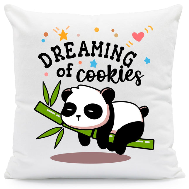 SEO. Bedrucktes Kissen mit Spruch Dreaming of Cookies - ohne Füllung Linkreich