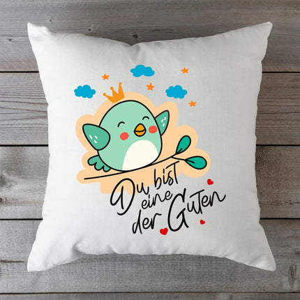 SEO. Bedrucktes Kissen mit Spruch Du bist eine der Guten - mit Füllung Linkreich