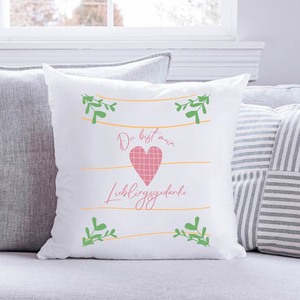 SEO. Bedrucktes Kissen mit Spruch Du bist mein Lieblingsgedanke - ohne Füllung Linkreich