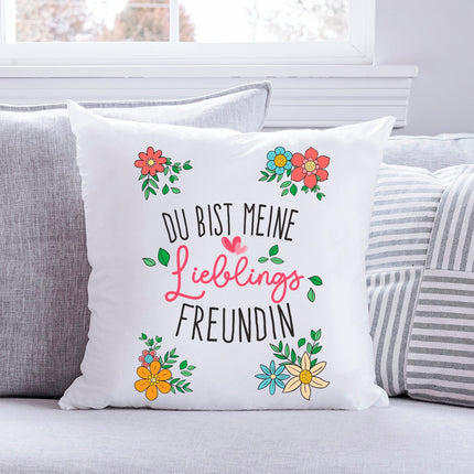 SEO. Bedrucktes Kissen mit Spruch Du bist meine Lieblings Freundin - mit Füllung Linkreich