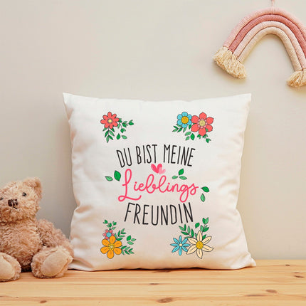SEO. Bedrucktes Kissen mit Spruch Du bist meine Lieblings Freundin - mit Füllung Linkreich