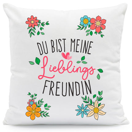 SEO. Bedrucktes Kissen mit Spruch Du bist meine Lieblings Freundin - mit Füllung Linkreich
