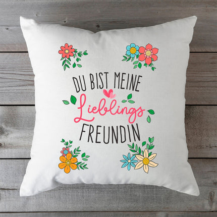 SEO. Bedrucktes Kissen mit Spruch Du bist meine Lieblings Freundin - mit Füllung Linkreich