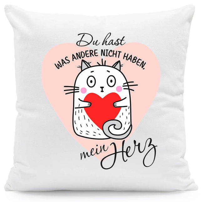 SEO. Bedrucktes Kissen mit Spruch Du hast was andere nicht haben mein Herz - ohne Füllung Linkreich