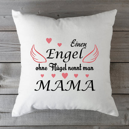 SEO. Bedrucktes Kissen mit Spruch Engel ohne Flügel - mit Füllung Linkreich