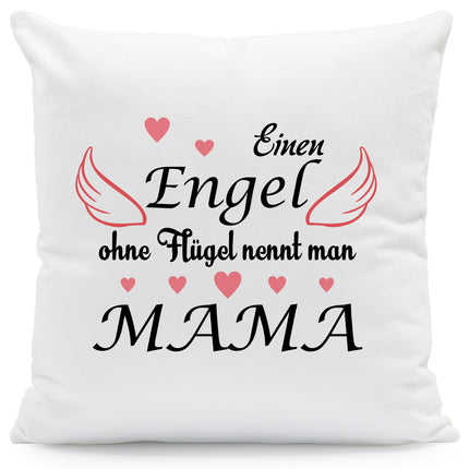 SEO. Bedrucktes Kissen mit Spruch Engel ohne Flügel - mit Füllung Linkreich