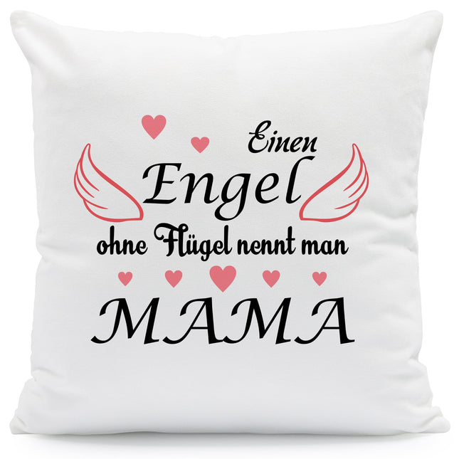 SEO. Bedrucktes Kissen mit Spruch Engel ohne Flügel - mit Füllung Linkreich