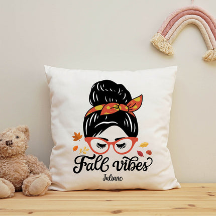 SEO. Bedrucktes Kissen mit Spruch Fall Vibes mit Wunschname - ohne Füllung Linkreich