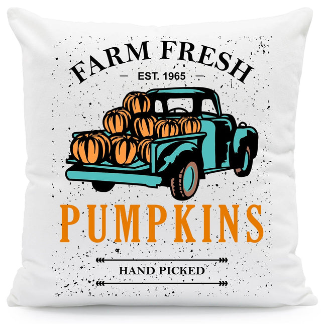 SEO. Bedrucktes Kissen mit Spruch Farm fresh pumpkins - ohne Füllung Linkreich