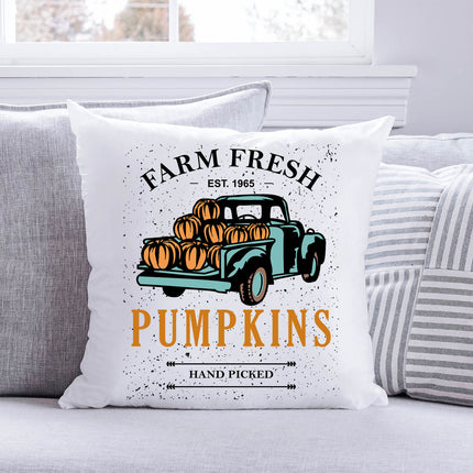 SEO. Bedrucktes Kissen mit Spruch Farm fresh pumpkins - ohne Füllung Linkreich